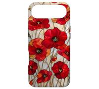 Poppy Flower Stained Glass Red Floral Artful Vintage Case for iPhone Air
