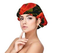 Poppy Flowers,Adult's Satin Sleeping Cap - Women's Elastic Sleep Bonnet, Adjustable Overnight Hair Cover