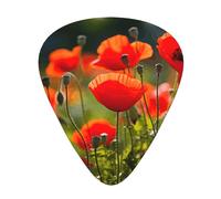 Poppy Flowers Blooms Print Guitar Pick,12 Pack,Includes Thin,Medium,Heavy Gauges,Suitable for guitar,ukulele