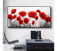 Poppy Flowers Diamond Art 30x60cm Large Diamond Painting Kits for Adults/Kids, Full Drill Diamond Picture Arts and Crafts DIY Cross Stitch Embroidery Kits Gem Art Painting for Wall Art Home Decor S505