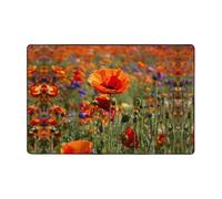 Poppy Flowers Door Mats Indoor Outdoor Perfect Dust Grabbing Doormats Kitchen Entrance Front Door