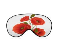 Poppy Flowers Eye Mask, Adjustable Strip, Blocks Light Sleep Mask, Sleep Eye Mask for Night Sleeping Travel Nap 8.1 * 4.1 Inches