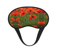 Poppy Flowers Petals Print Blackout Sleep Mask - Side Sleeper Eye Cover, Soft Comfort, Perfect for Travel, Meditation