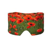 Poppy Flowers Petals Print Sleep Eye and Ear Muffs Mask - Adjustable Yoga Travel Headband, Keep Warm Shading Comfortable Aid
