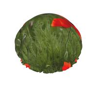 Poppy Flowers Petals shower caps with a double layer of, hold your hair well whether using them while showering or taking bath.