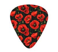 Poppy Flowers Print 12 Pieces Guitar Picks For Guitars And Ukulele, Unique Guitar Present