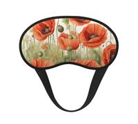 Poppy Flowers Print Adults Washable Eye Mask for Sleeping Light Blocking Nap for Night Rest Cover