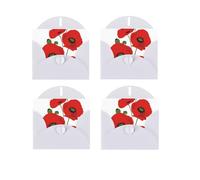 Poppy Flowers Print Blank Greeting Cards, Love Buttons, Pearl Paper Envelopes Suitable For Various Occasions - Anniversary Cards, Thank You Cards, Holiday Cards, Wedding Cards, Congratulations.