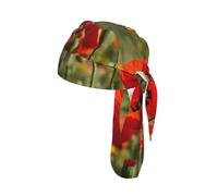 poppy flowers Print Cycling Cap Unisex Elastic Lightweight Running Workouts Headwear Breathable Hat