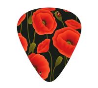 poppy flowers Print Guitar Pick,12 Pack,Includes Thin,Medium,Heavy Gauges,Suitable for guitar,ukulele