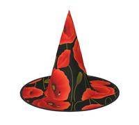poppy flowers print Halloween hat parties, carnivals hat dances, cosplay. Costume Witches Party Adult