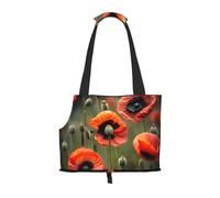 poppy flowers print Puppy Carrier Dog Walking Bags Pets Dogs Carrier Bags for small Dogs and Cat and Rabbit