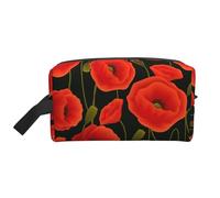 Poppy Flowers Print Toiletry Bag for Women Travel Toiletry Bag, Spacious Capacity Cosmetic Bag for Men