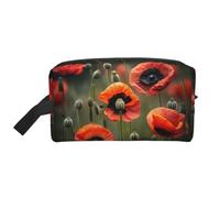 Poppy Flowers Print Toiletry Bag for Women Travel Toiletry Bag, Spacious Capacity Cosmetic Bag for Men