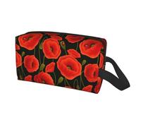 Poppy Flowers Print Travel Storage Bag for Men Women,Large Capacity Organizer Portable Toiletry Bag