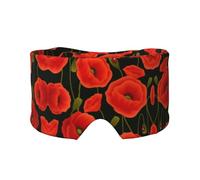 Poppy Flowers Printed Slumber Eye Shield, Reversible Sleep Gear, Light Blocking Headwrap, for Travel Comfort