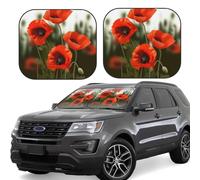 poppy flowers printing Print Car Sun Shade Windshield 2-Piece Foldable Front Windshield Sun Visor Sunshade for Car Windshield, S