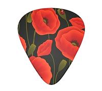 Poppy Flowers Stolmx Guitar Pick Set - Full Print Design, 3 Thicknesses Available