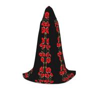 (Poppy Flowers Vivid Petals) Print Hooded Cape For Teenagers Costume Party, Halloween Hooded Cape Soft and Elastic,L