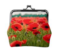 Poppy Flowers Vivid Petals Print Lightweight Women Coin Purse Exquisite Waterproof Small Pouch for Coins Cards
