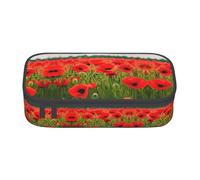 Poppy Flowers Vivid Petals Print Pencil Case - Pen Organizer for Girls and Boys, School Supplies, Stationery, and Office Use