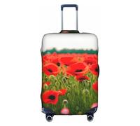 Poppy Flowers Vivid Petals print Washable Travel Luggage Cover Abstract Colorful Print Luggage Suitcase Protector, White, Medium, White, Medium
