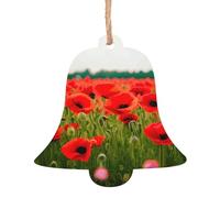 Poppy Flowers Vivid Petals Print Wooden Christmas Ornaments Hanging Xmas Tree Home Party Fireplace Decorations