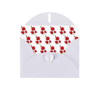 Poppy Flowers Vivid Petals Printing Blank Pearl Paper Greeting Card,Unique Notecards Designs, Envelopes For Thank You, Invitations