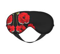 Poppy Flowers Vivid Petals Printing Double Side Soft Eye Mask Reversible Design, Adjustable for Snug Fit, Blocks Light Eye Mask