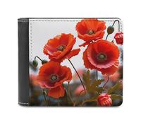 Poppy Flowers Vivid Petals Wallet Large Capacity Leather Wallet Phone Clutch Travel Purse for Men Women Gift, white, One Size, Wallet