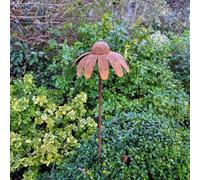 Poppy Forge 2 Feet Cone Flower Plant Pin (Pack Of 3) - Bare Metal/ready To Rust