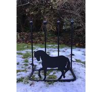 Poppy Forge 2 Pair Boot Rack - Horse - Steel - L30.4 x W38 x H48.3 cm - Black Poppy Forge Black