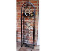 Poppy Forge 22 Bottle Wine Rack - Bottle Store - Solid Steel - L20 X W38 X H118 Cm - Black