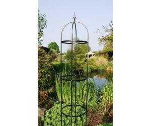 Poppy Forge 7Ft Traditional Tower, Garden Obelisk, Plant Support - Solid Steel - L37 X W35.6 X H213 Cm - Antique Black
