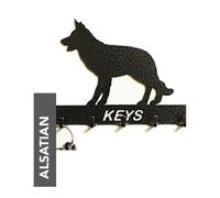 Poppy Forge Alsatian Key Holder - Rack - Solid Steel - W15 x H9 cm - Black Poppy Forge Black