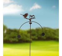 Poppy Forge Birds Feeding Wind Rocker Double Bare Metal/ready To Rust - Steel - W54 X H148.5 Cm
