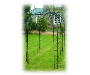 Poppy Forge Buckingham 4 Way Gazebo (Inc Ground Spikes) Garden Feature - Solid Steel - L167.6 X W167.6 X H238.8 Cm - Black