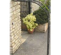 Poppy Forge Buckingham Wall Fix Arch (Inc 2 Ground Spikes), Garden Archway - Solid Steel - L30 X W127 X H218 Cm - Black