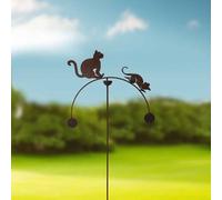 Poppy Forge Cat & Mouse Wind Rocker Double Bare Metal/ready To Rust - Steel - W54 X H148.5 Cm