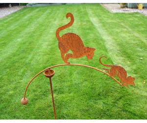 Poppy Forge Cat & Mouse Wind Rocker Single Bare Metal/ready To Rust - Steel - L66 X W54 X H148.5 Cm