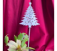 Poppy Forge Christmas Tree Pot Pin Garden Art (Pack Of 3) - H25 Cm - White