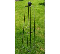 Poppy Forge Classic 4Ft Obelisk - Garden Plant Support - Solid Steel - L33 X W33 X H121.9 Cm - Powder Coated Black