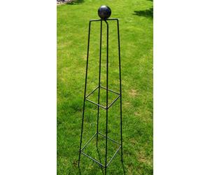 Poppy Forge Classic 6Ft Obelisk - Garden Plant Support - Solid Steel - L43.2 X W43.2 X H182.9 Cm - Powder Coated Black