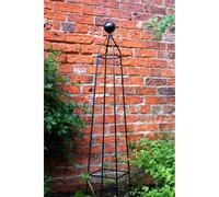 Poppy Forge Cleo 6Ft Obelisk, Plant Support, Steel - L32 x W32 x H182.9 cm - Black Poppy Forge Black