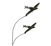 Poppy Forge Double Spitfire Garden Art - Bare Metal/ready To Rust - W37 X H133 Cm