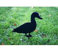 Poppy Forge Duck Facing - Hand Made By Traditional Forge Garden Ornament - Steel - W17.8 X H30.5 Cm - Powder Coated Black