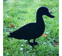 Poppy Forge Duck - Hand Made By Traditional Forge Garden Ornament - Steel - H30 Cm - Powder Coated Black