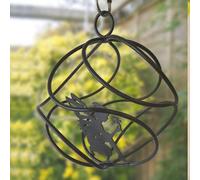 Poppy Forge Fairy Catcher With Sitting Fairy Silver - Hanging Ornament - Solid Steel - L27.9 X W27.9 X H27 Cm - Black