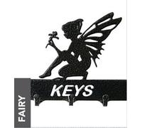 Poppy Forge Fairy Key Holder - Rack - Solid Steel - W15 X H9 Cm - Powder Coated Black