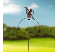Poppy Forge Fairy Sitting Wind Rocker Double Bare Metal/ready To Rust - Steel - W54 X H148.5 Cm